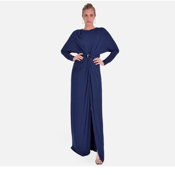 SimkHai Maisie Long Sleeve Dress in Midnight - Picture 1 of 10